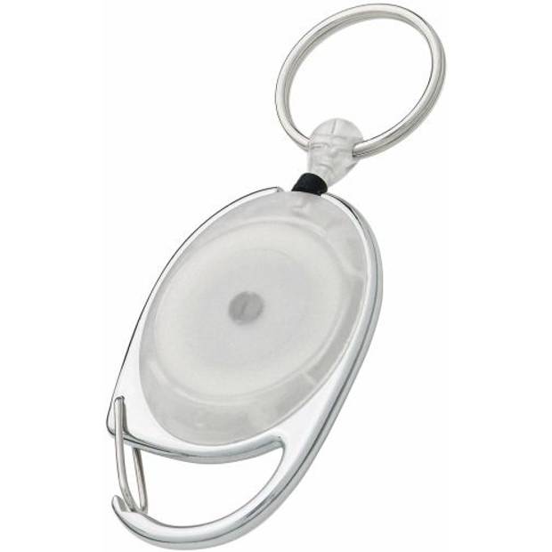 CORTINA karabina s kroužkem na klíče, skipas, transparentní bílá CORTINA karabina s kroužkem na klíče, skipas, transparentní bílá