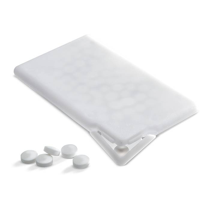 Cukríky v krabičke v tvare kreditnej karty, biela