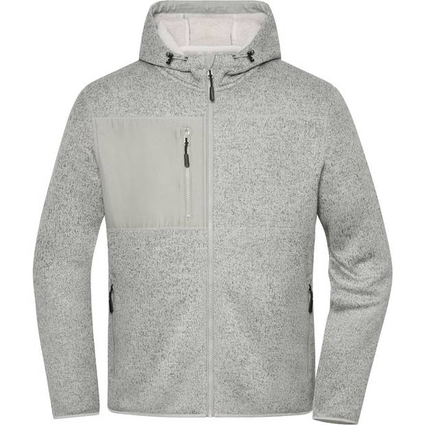 Daiber|JN 1874, Pletená flecová bunda, sivá Cement Mel-biela Nature, XS Daiber|JN 1874, Pletená flecová bunda, sivá Cement Mel-biela Nature, XS