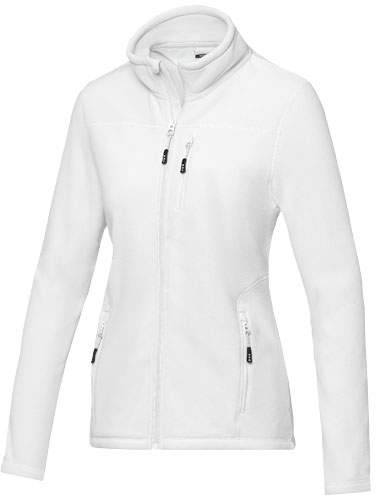 Dámská recyklovaná celorozepínací fleecová bunda GRS Amber, bílá, XS