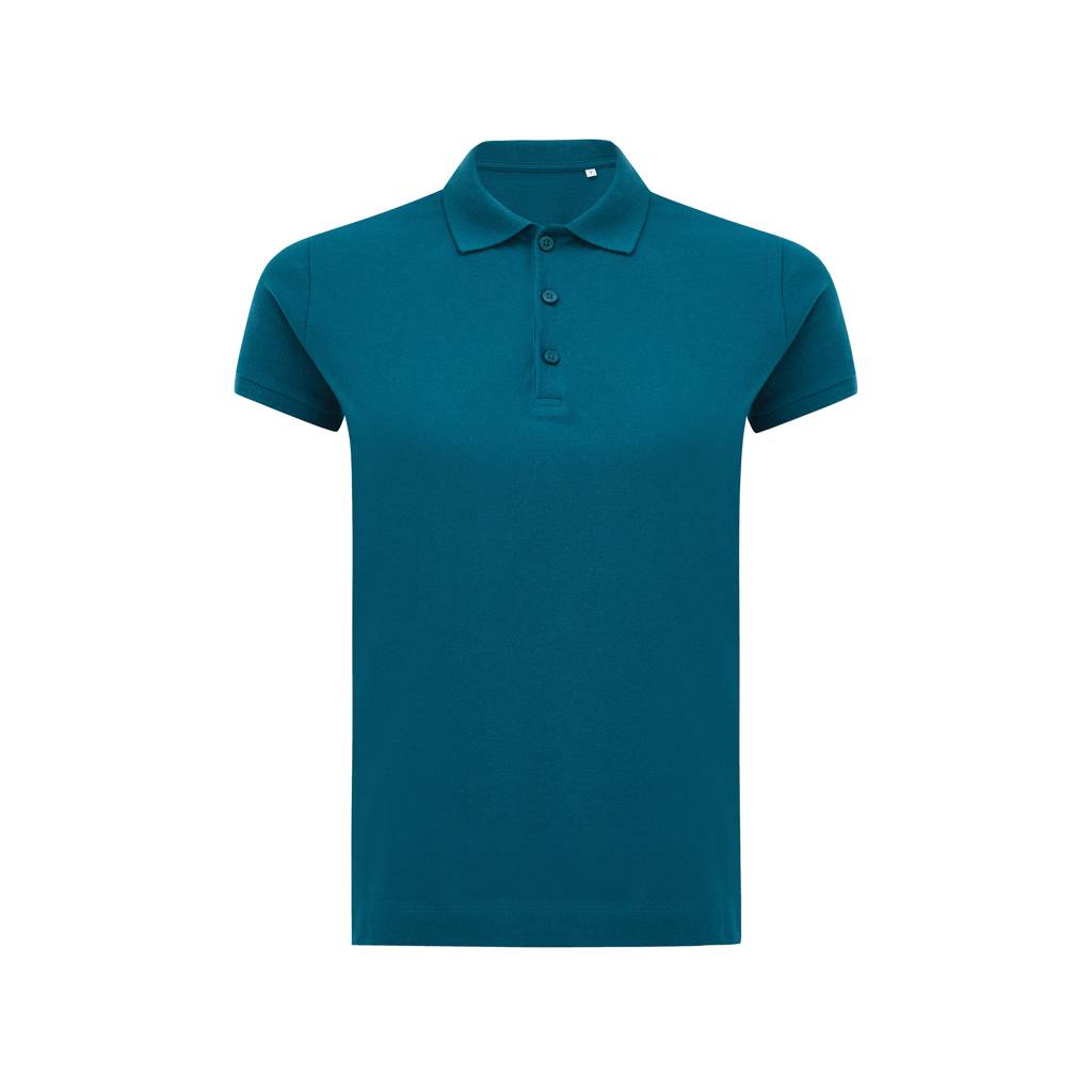 Dámske polo tričko IQONIQ Yosemite z recykl. bavlny, modrá Dark Teal, M
