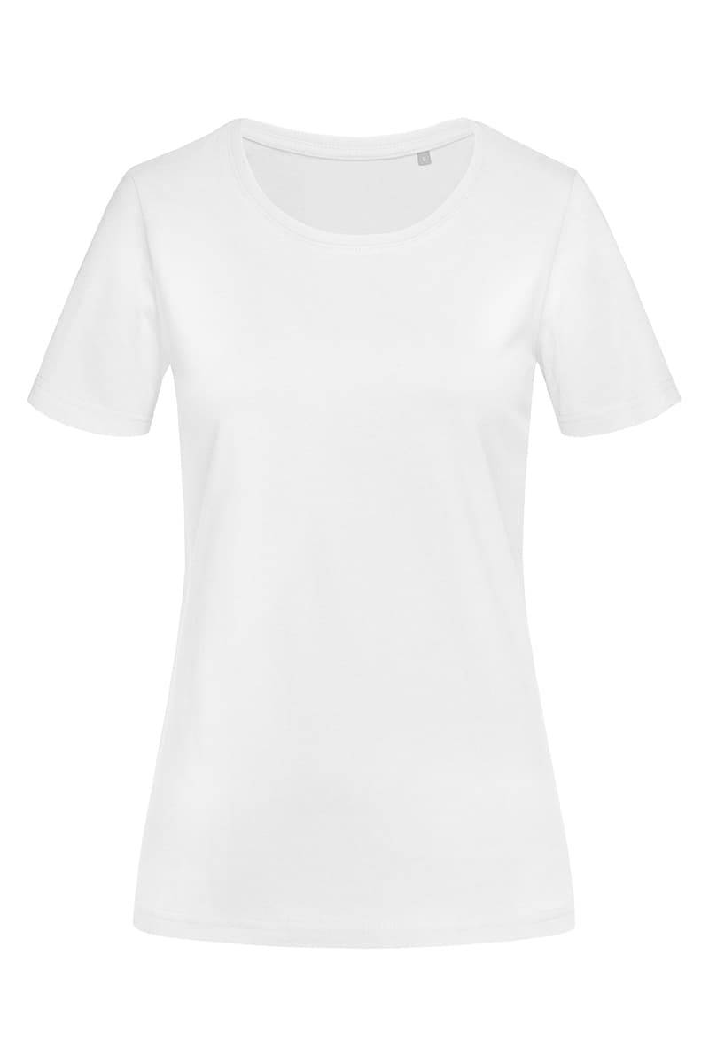 Dámske tričko STEDMAN Lux Fitted - Crew neck, biela, XS