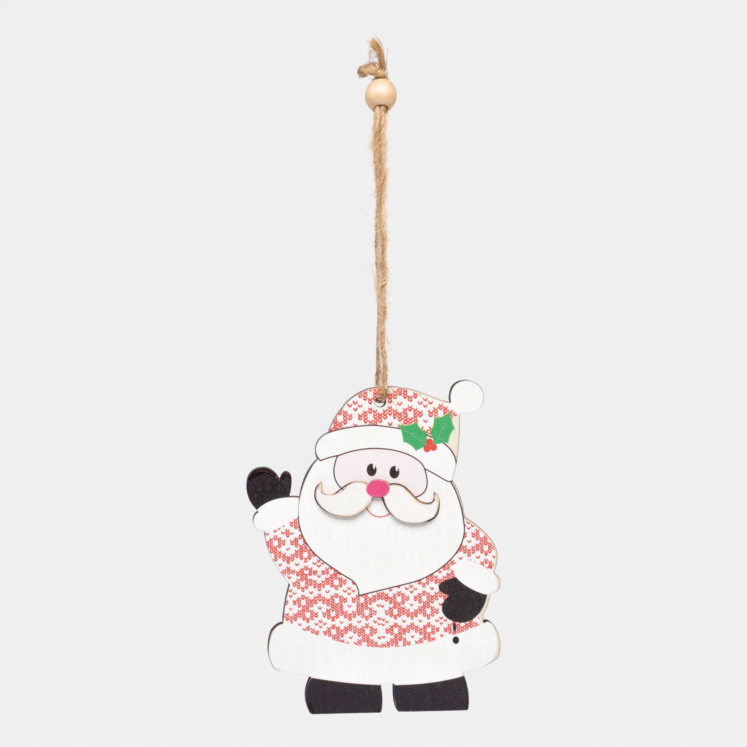Darček / prívesok na vianočný stromček WOODEN CLAUS, hnedá