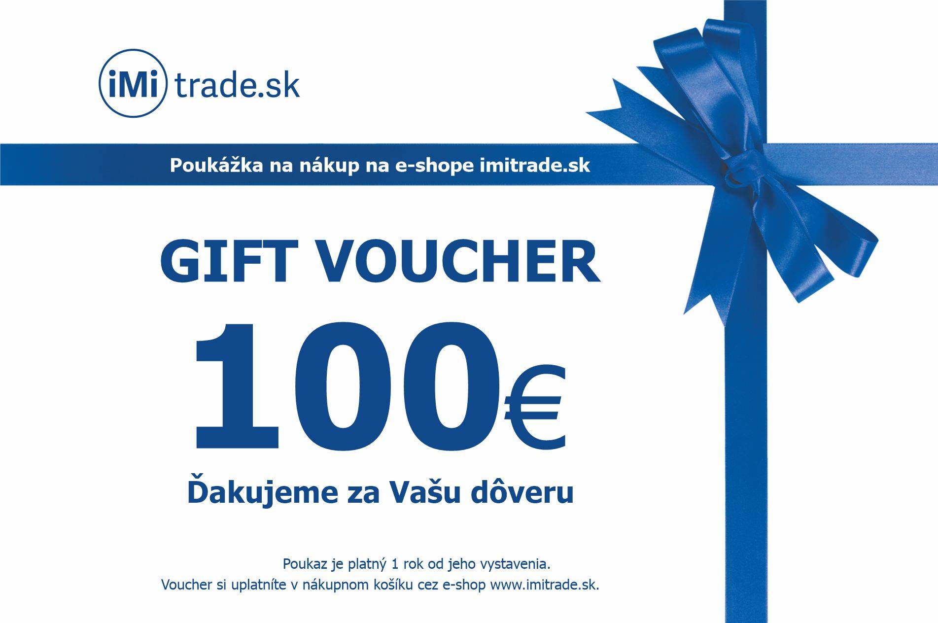 Darčeková poukážka v hodnote 100 eur bez DPH