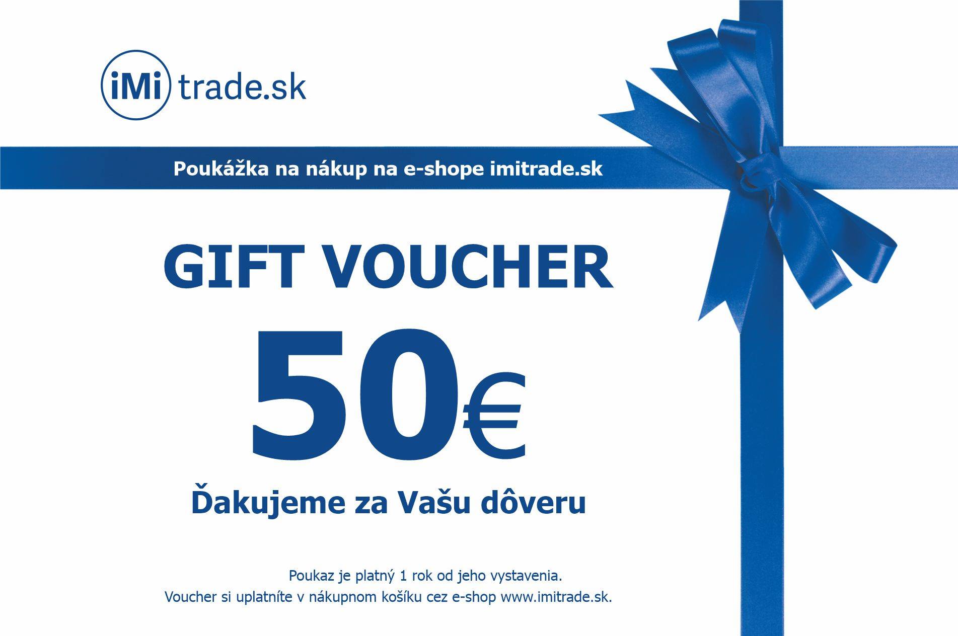 Darčeková poukážka v hodnote 50 eur bez DPH