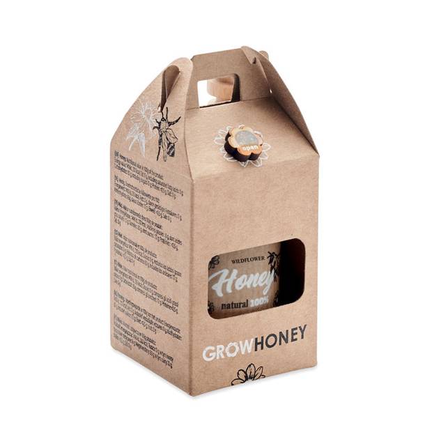 DAUBER Sada sklenice medu a naběračky , hnědá DAUBER Sada sklenice medu a naběračky , hnědá