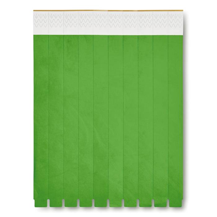 DAUTER papierové náramky na liste, 10 ks, zelená