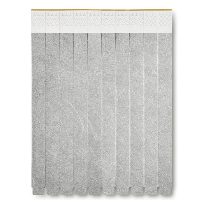 DAUTER papírové náramky na listu, 10 ks, stříbrná