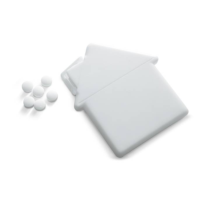 Dávkovač mentolek ve tvaru domu