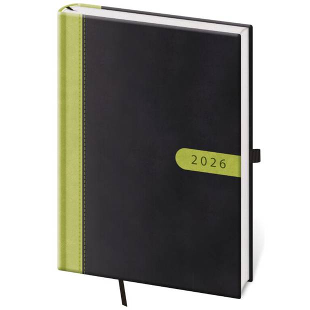 Denný diár A5 Bora čierno/zelený, 2026 Denný diár A5 Bora čierno/zelený, 2026