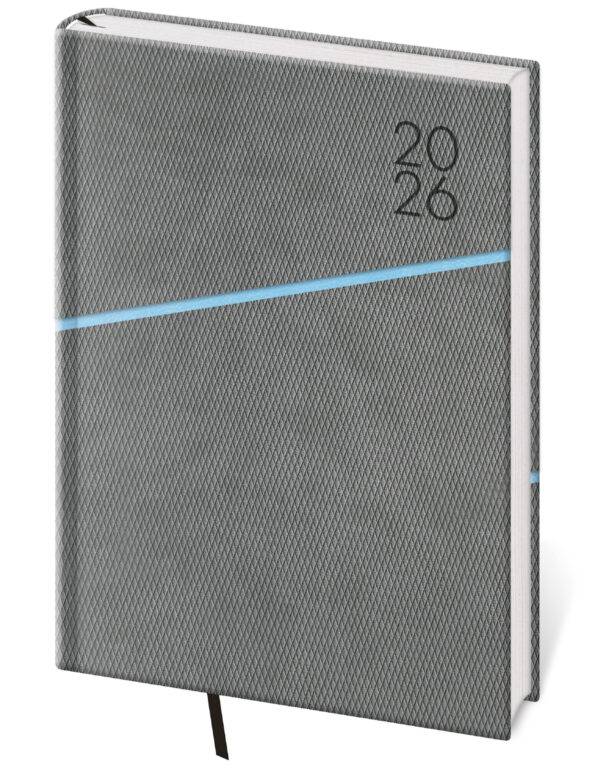 Denný diár A5 Grife sivo/modrý, 2026
