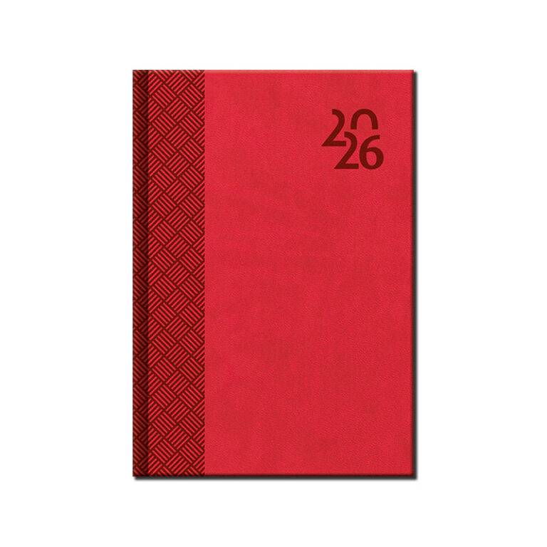 Denný diár A5 VENETIA 142x204 mm, červená 2026