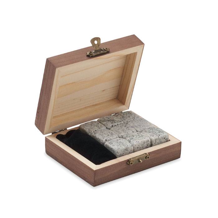 Deväť kociek v krabičke, hnedá Wood