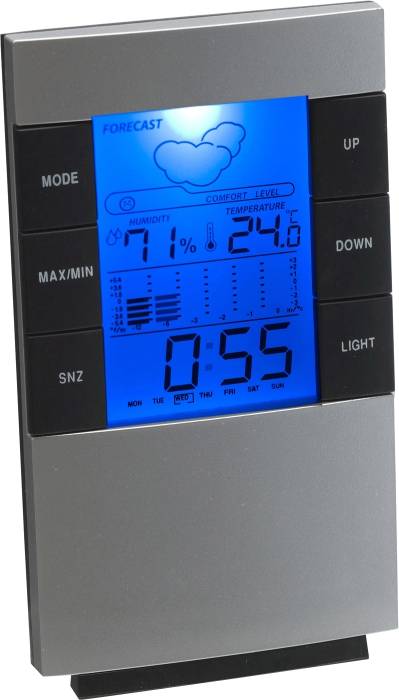 Digitálne stolové hodiny /TISOT/, strieborná