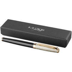 Obrázok ku produktu Dizajnové guľôčkové pero so zlatým vrchnákom, čierna