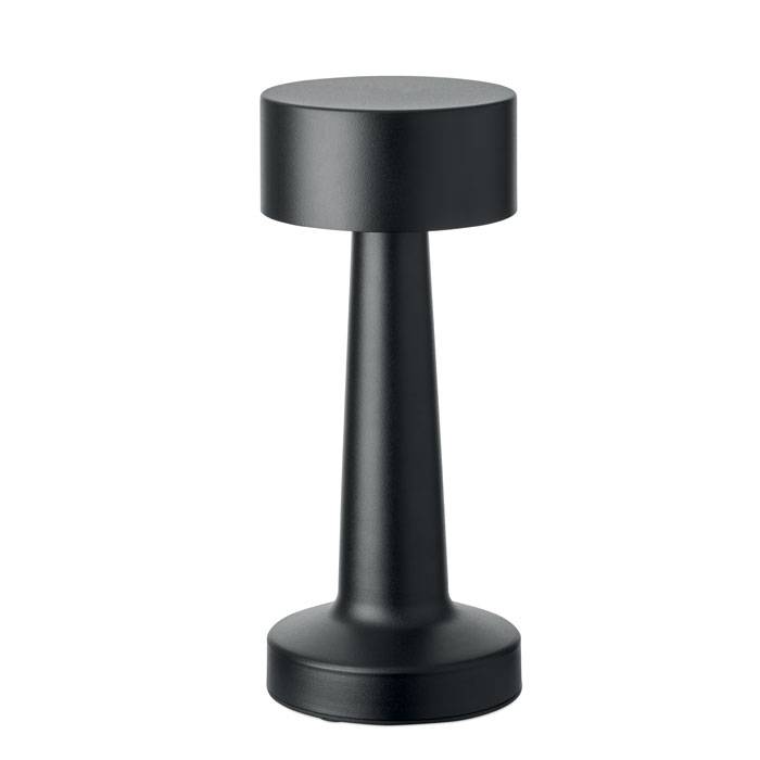 Dobíjacia kovová stolná lampa, čierna