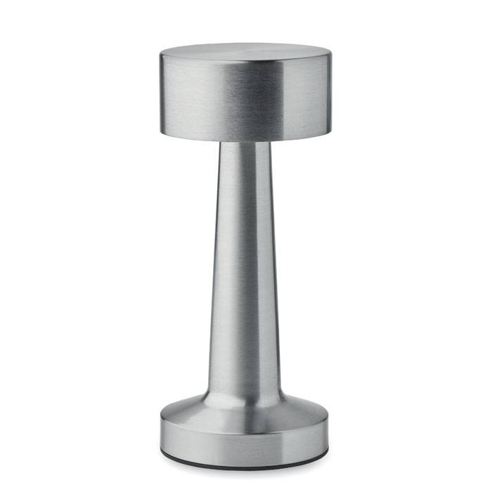 Dobíjacia kovová stolná lampa, sivá Silver