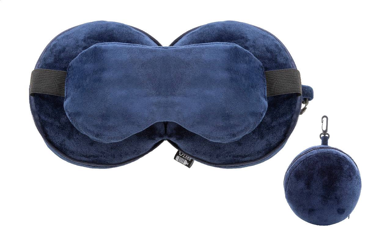 Dreamfly cestovný vankúš z RPET, modrá Dark