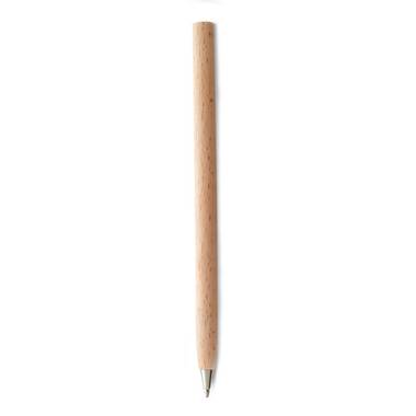 Drevené guľôčkové  pero, čierna náplň, hnedá