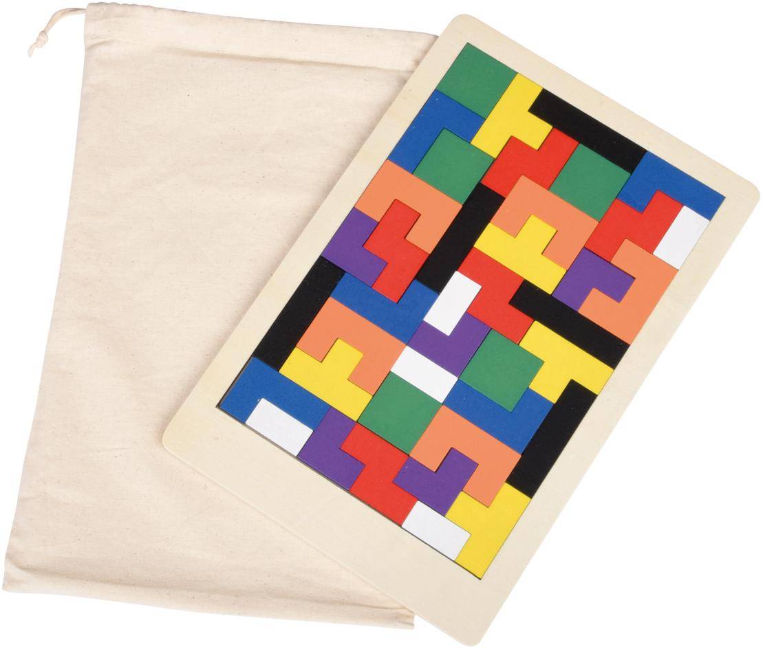 "Dřevěné puzzle ""Brain Twister"" v bavlněné kapse, vícebarevná"