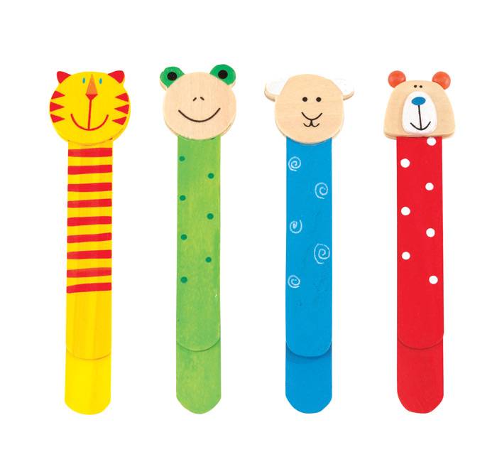 Dřevěné záložky do knihy s pravítkem, netříděné