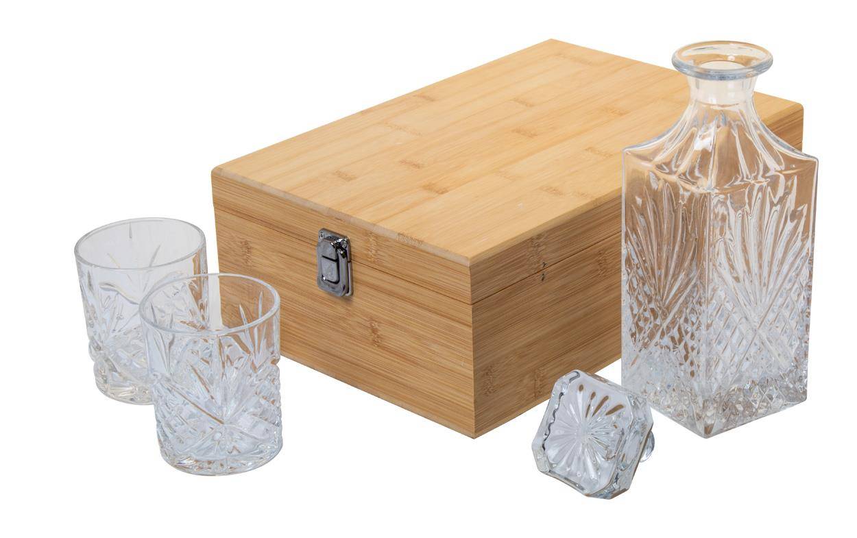 Drumore whisky set, hnedá prírodná