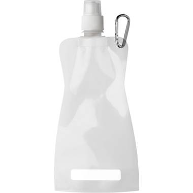 DUNCAN skladacia plastová fľaša s klipom, 420 ml, biela