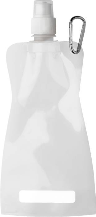 DUNCAN skladacia plastová fľaša s klipom, 420 ml, biela