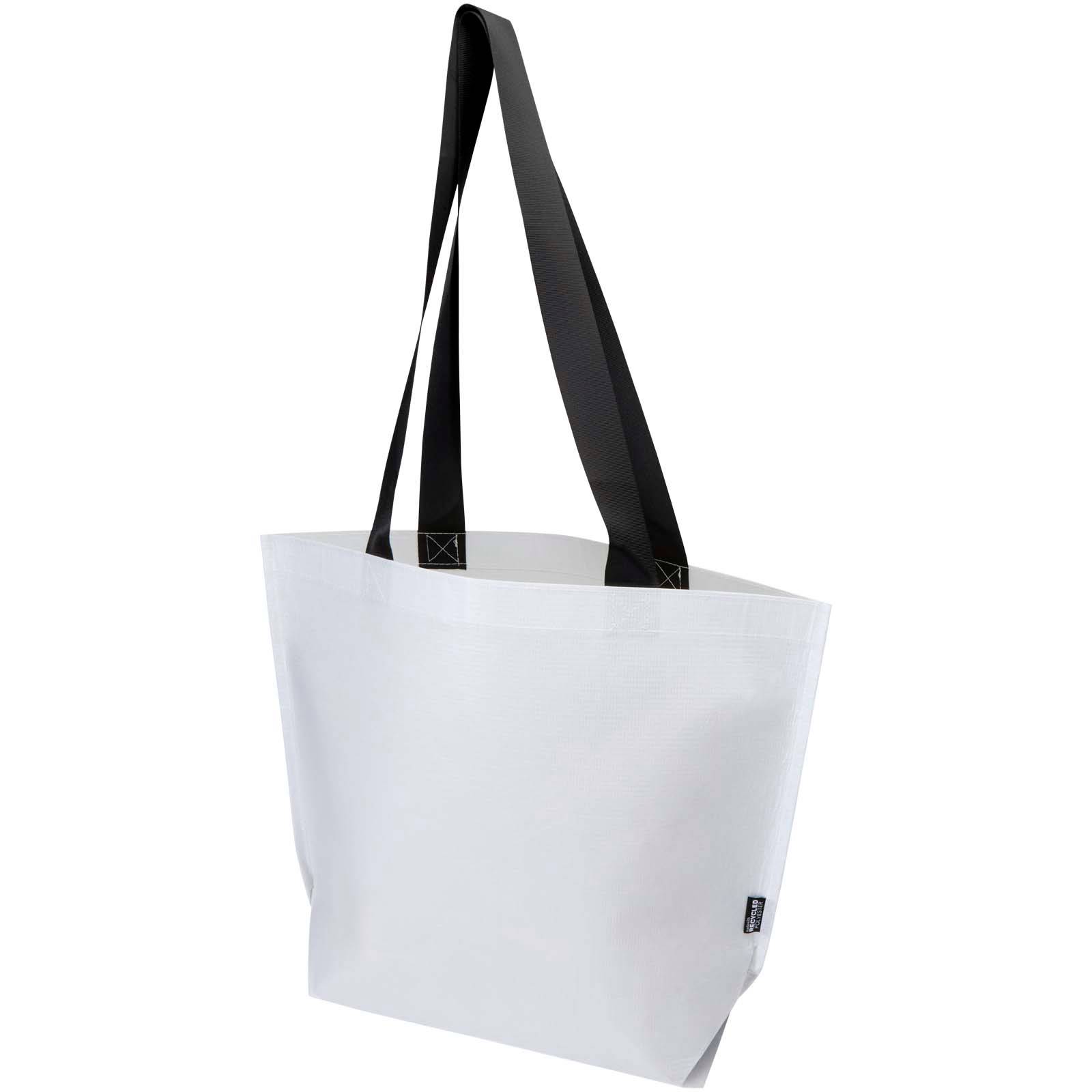 Duo nákupná taška z recykl. GRS s dvojitou lamináciou, 18 l, biela