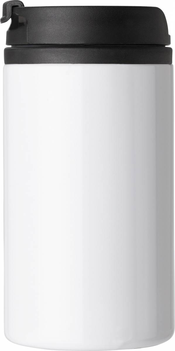 Dvojplášťový termohrnček z nerezovej ocele, biely