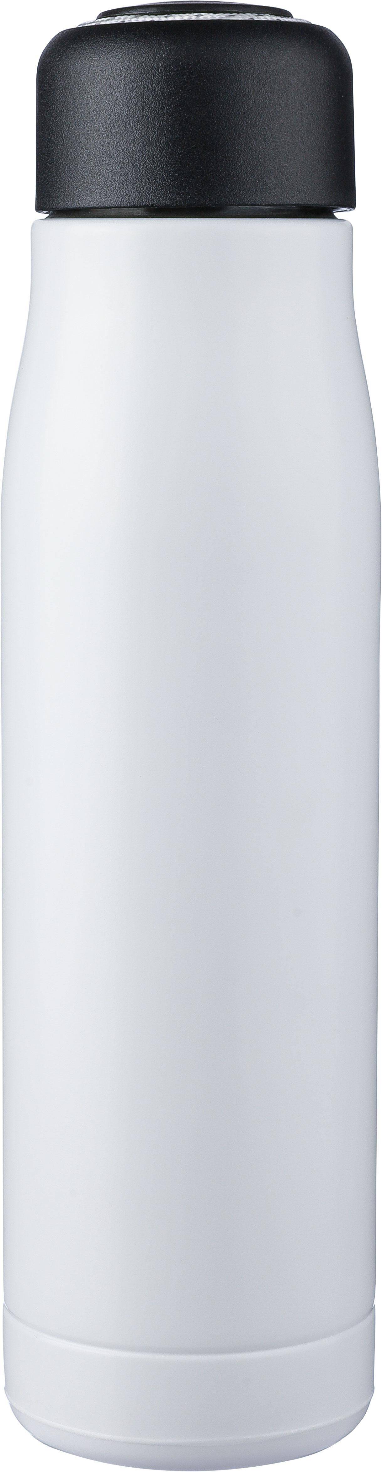 Dvojstenná fľaša na pitie z recyklovanej nehrdzavejúcej ocele (500 ml) Solene, biela