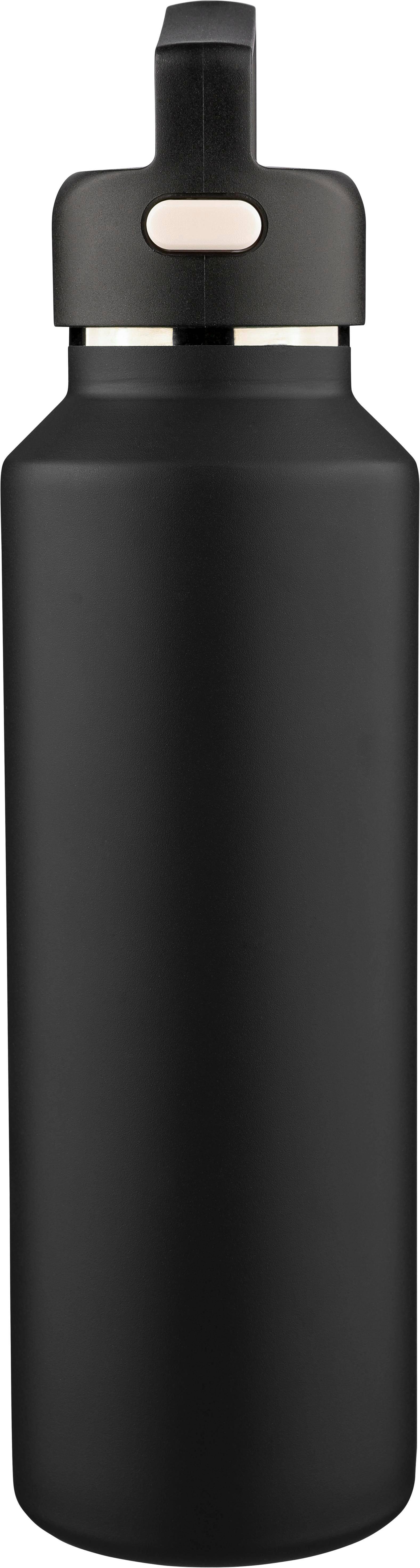 Dvojstenná fľaša z recyklovaného nerezu (600 ml) Mace, čierna