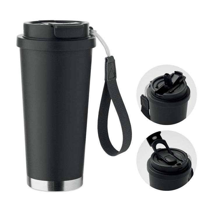 Dvojstenný hrnček 500ml, čierna