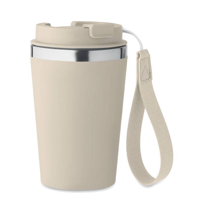 Dvojstenný kelímok 350 ml, hnedá béžová