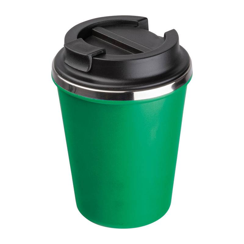 Dvojstenný pohár z nerezovej ocele, 350 ml, zelená