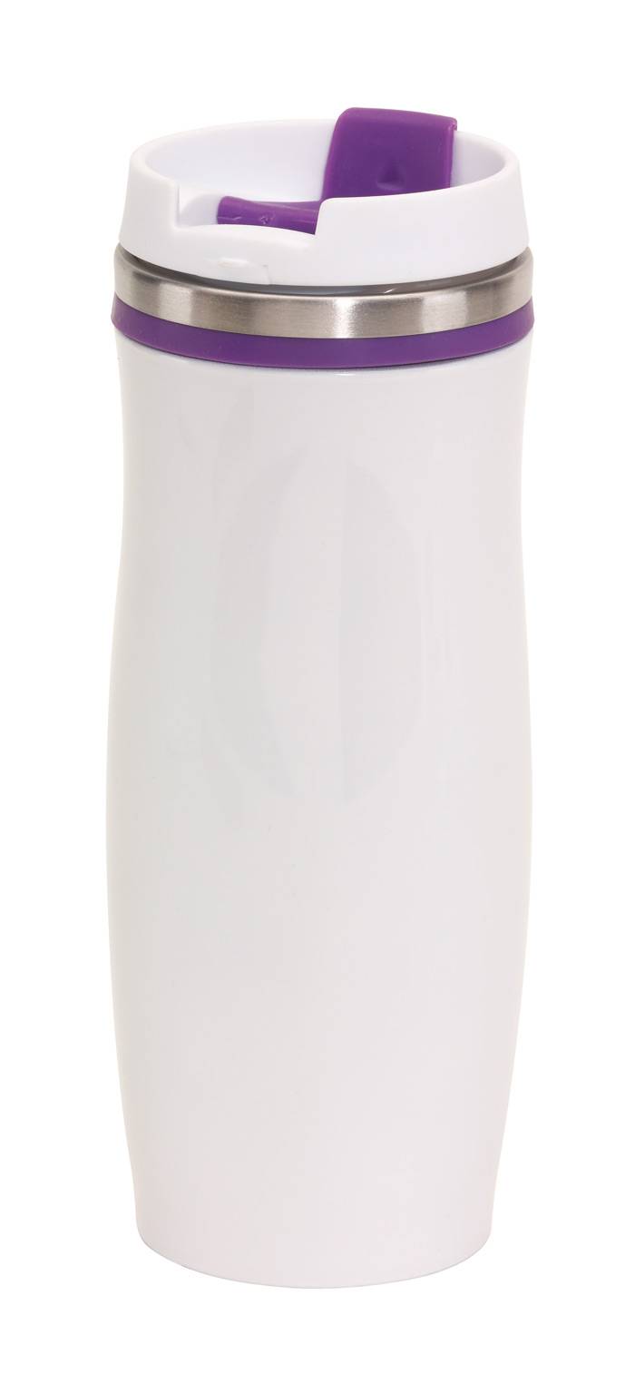 Dvojstenný termohrnček, 400 ml, fialová