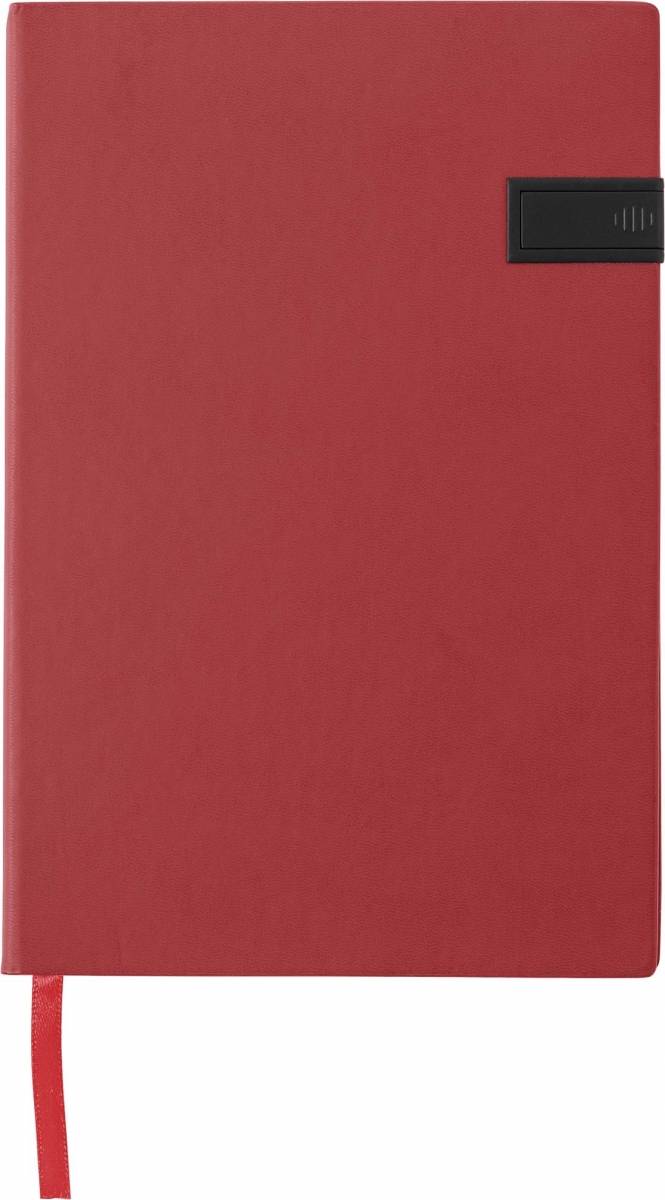 ENZO Blok A5, 96 linkovaný stran, s 16 GB USB, červená