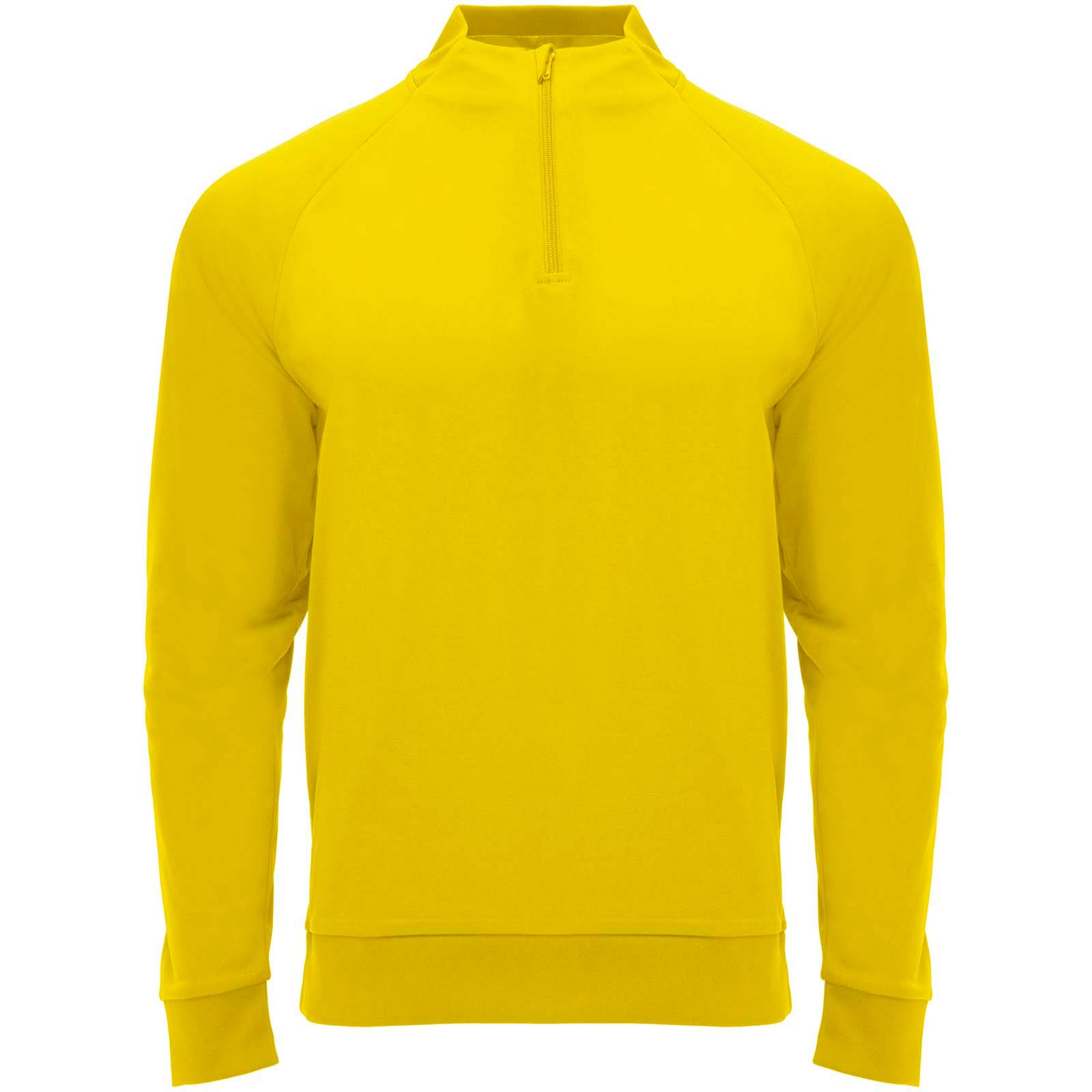 Epiro unisex mikina s dlhým rukávom a štvrtinovým zipsom, žltá, S
