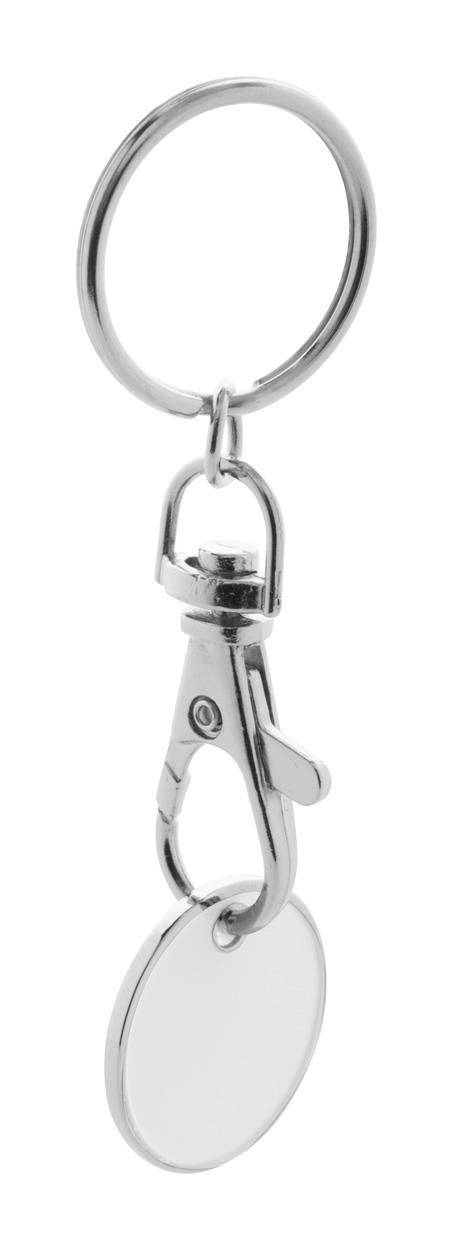 Euromarket prívesok na kľúče so žetónom, biela