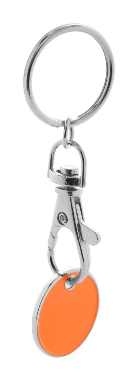 Euromarket prívesok na kľúče so žetónom, oranžová