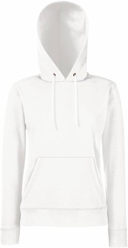 F.O.L. | Classic Lady-Fit Hooded Sweat, Dámska mikina s kapucňou, biela, XS