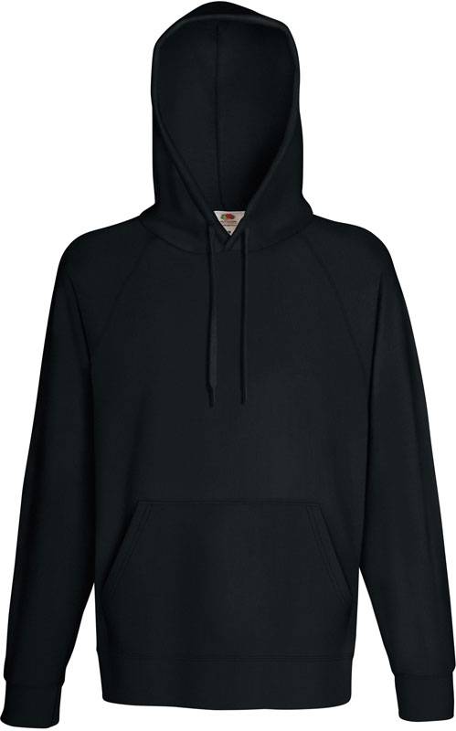 F.O.L. | Lightweight Hooded Sweat, Pánska raglánová mikina s kapucňou, čierna, L