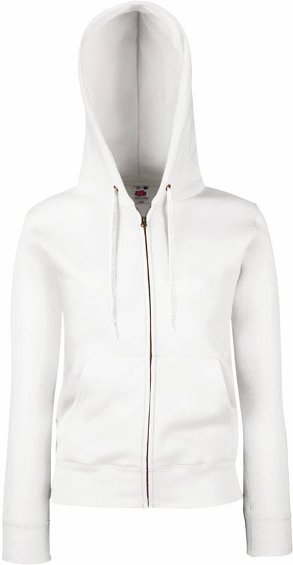 F.O.L. | Premium Lady-Fit Hooded Jacket, Dámska mikina s kapucňou, biela, XS