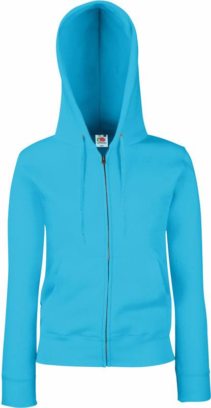 F.O.L. | Premium Lady-Fit Hooded Jacket, Dámska mikina s kapucňou, modrá Azure, L