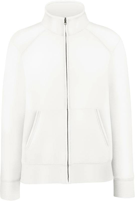 F.O.L. | Premium Lady-Fit Sweat Jacket, Dámska mikina, biela, L