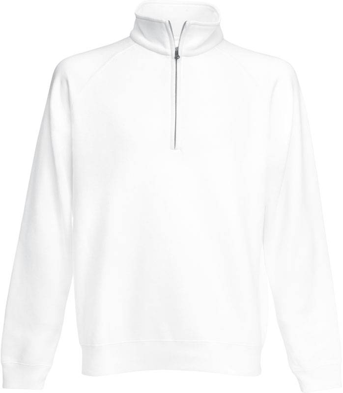 F.O.L. | Premium Zip Neck Sweat, Mikina s 1/4 zipsom, biela, M