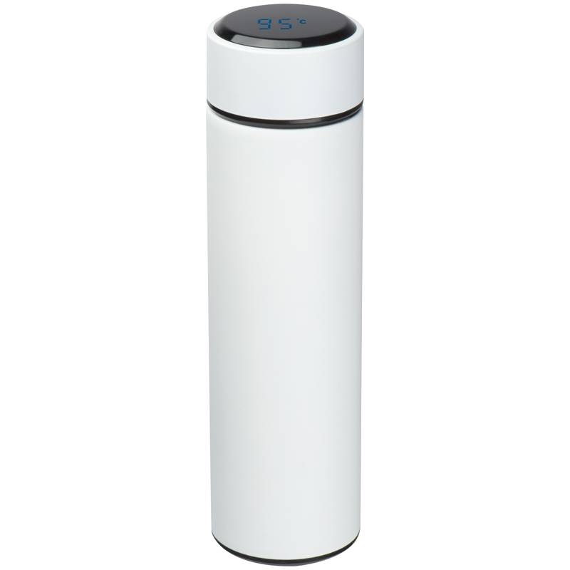 FAGASTA dvojstenná termoska s LED displejom, 450ml, biela