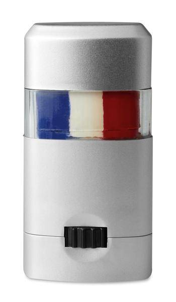 Farba na telo, červená, biela, modrá