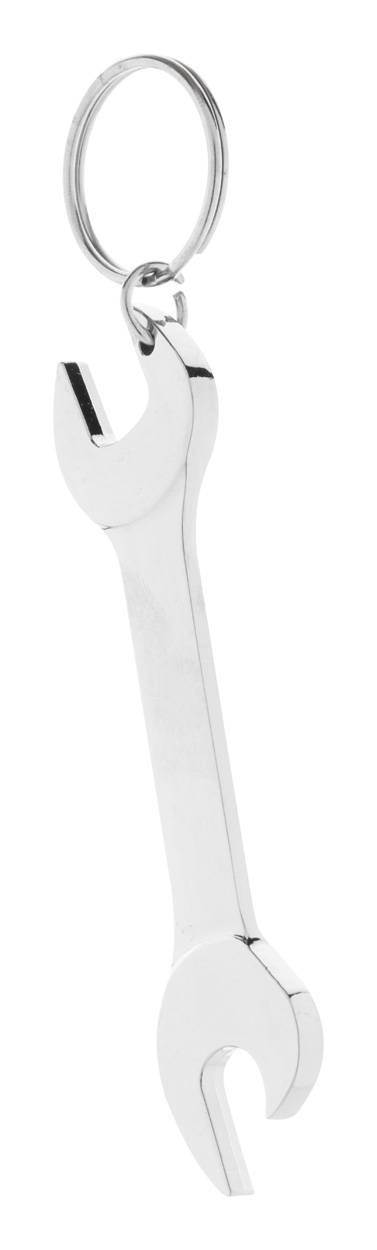 Fasten prívesok na kľúče s otváračom na fľaše, sivá strieborná