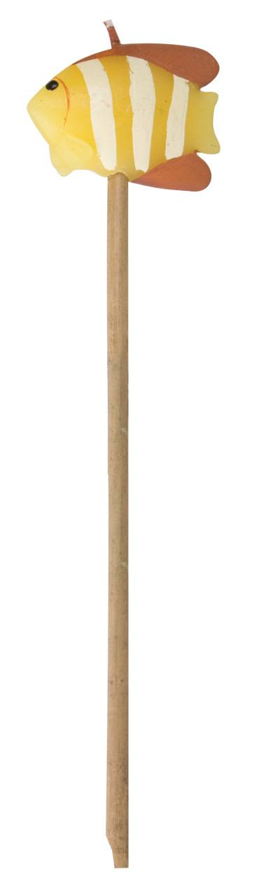 Fish Sviečka na bambuse, žltá